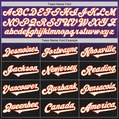 Custom Purple Black-Orange Authentic Fade Fashion Baseball Jersey - Sky-Custom
