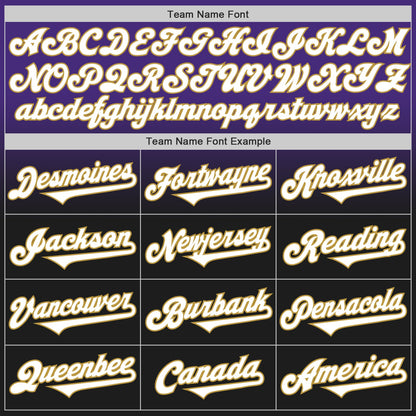 Custom Purple Black-Old Gold Authentic Fade Fashion Baseball Jersey - Sky-Custom