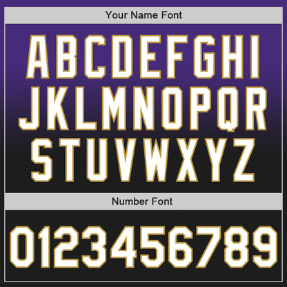 Custom Purple Black-Old Gold Authentic Fade Fashion Baseball Jersey - Sky-Custom
