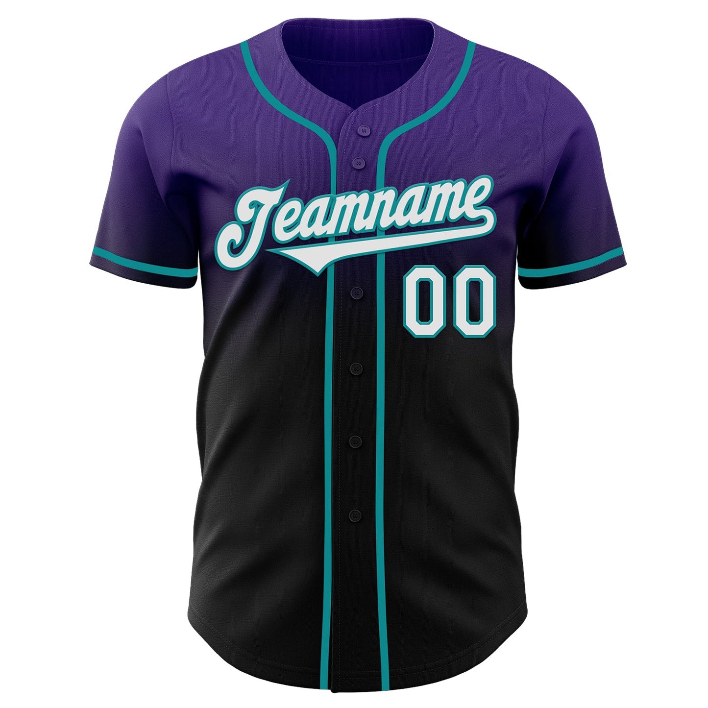 Custom Purple Black-Teal Authentic Fade Fashion Baseball Jersey - Sky-Custom