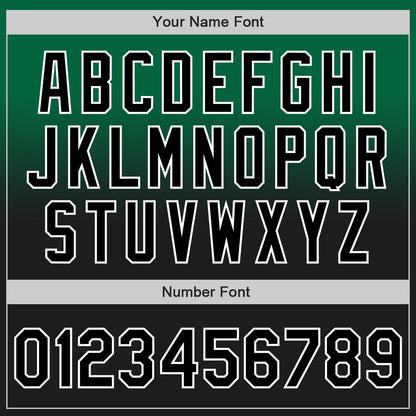 Custom Kelly Green Black-White Authentic Fade Fashion Baseball Jersey - Sky-Custom