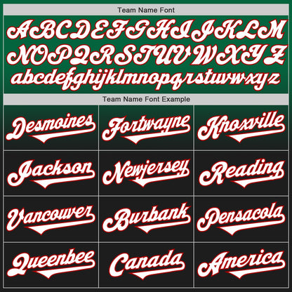 Custom Kelly Green Black-Red Authentic Fade Fashion Baseball Jersey - Sky-Custom