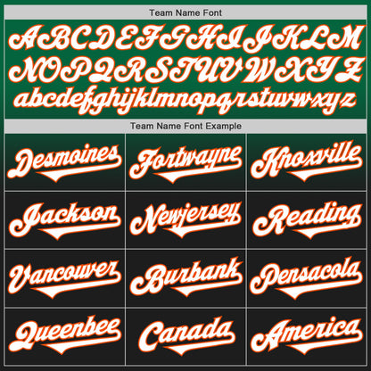 Custom Kelly Green Black-Orange Authentic Fade Fashion Baseball Jersey - Sky-Custom