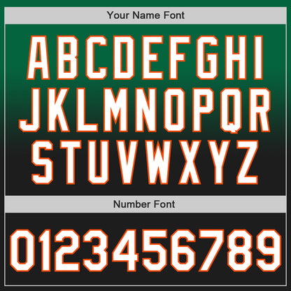 Custom Kelly Green Black-Orange Authentic Fade Fashion Baseball Jersey - Sky-Custom