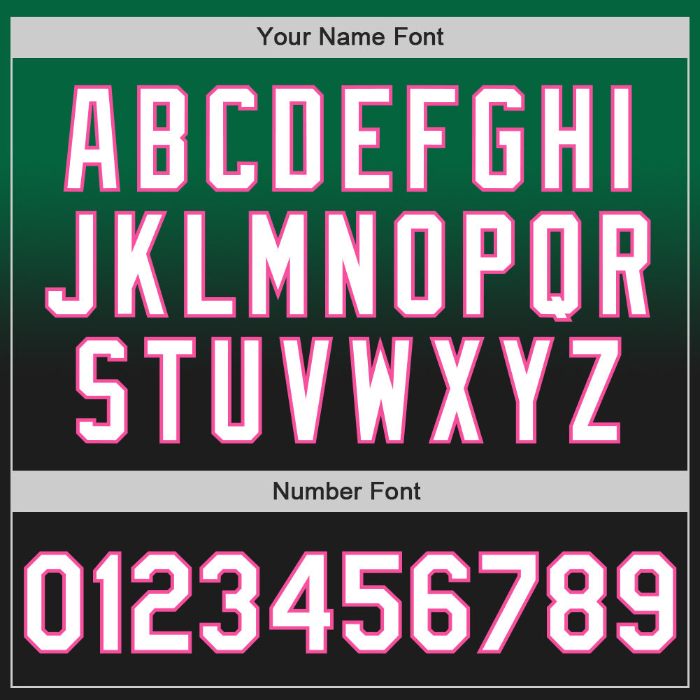 Custom Kelly Green Black-Pink Authentic Fade Fashion Baseball Jersey - Sky-Custom