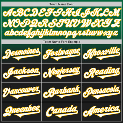 Custom Kelly Green Black-Gold Authentic Fade Fashion Baseball Jersey - Sky-Custom