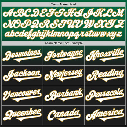 Custom Kelly Green Black-Old Gold Authentic Fade Fashion Baseball Jersey - Sky-Custom
