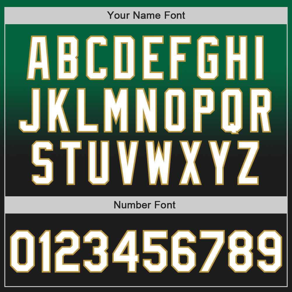 Custom Kelly Green Black-Old Gold Authentic Fade Fashion Baseball Jersey - Sky-Custom