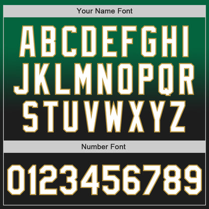 Custom Kelly Green Black-Old Gold Authentic Fade Fashion Baseball Jersey - Sky-Custom
