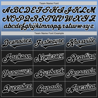 Custom Light Blue Black-White Authentic Fade Fashion Baseball Jersey - Sky-Custom