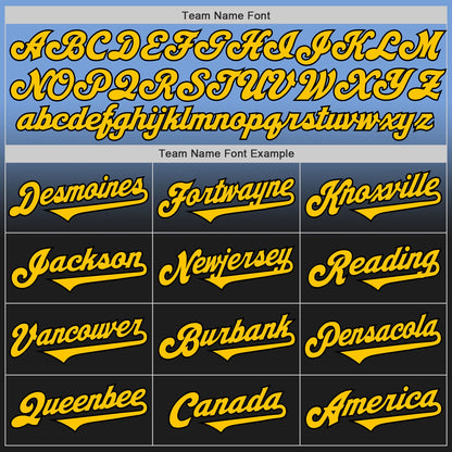 Custom Light Blue Yellow-Black Authentic Fade Fashion Baseball Jersey - Sky-Custom