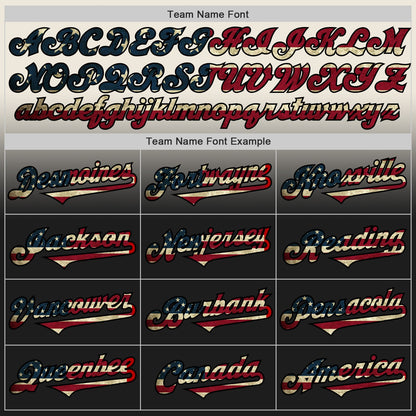 Custom Cream Vintage USA Flag-Black Authentic Fade Fashion Baseball Jersey - Sky-Custom