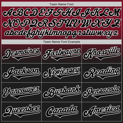 Custom Crimson Black-White Authentic Fade Fashion Baseball Jersey - Sky-Custom