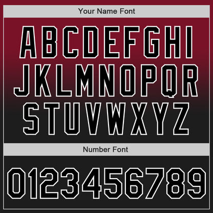 Custom Crimson Black-White Authentic Fade Fashion Baseball Jersey - Sky-Custom