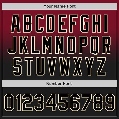Custom Crimson Black-Cream Authentic Fade Fashion Baseball Jersey - Sky-Custom