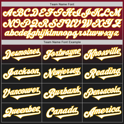 Custom Crimson Black-Gold Authentic Fade Fashion Baseball Jersey - Sky-Custom