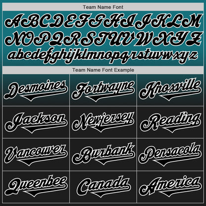 Custom Teal Black-White Authentic Fade Fashion Baseball Jersey - Sky-Custom