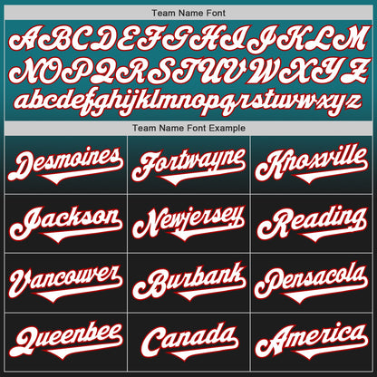 Custom Teal Black-Red Authentic Fade Fashion Baseball Jersey - Sky-Custom