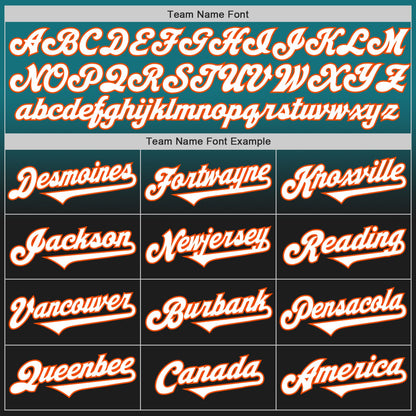 Custom Teal Black-Orange Authentic Fade Fashion Baseball Jersey - Sky-Custom