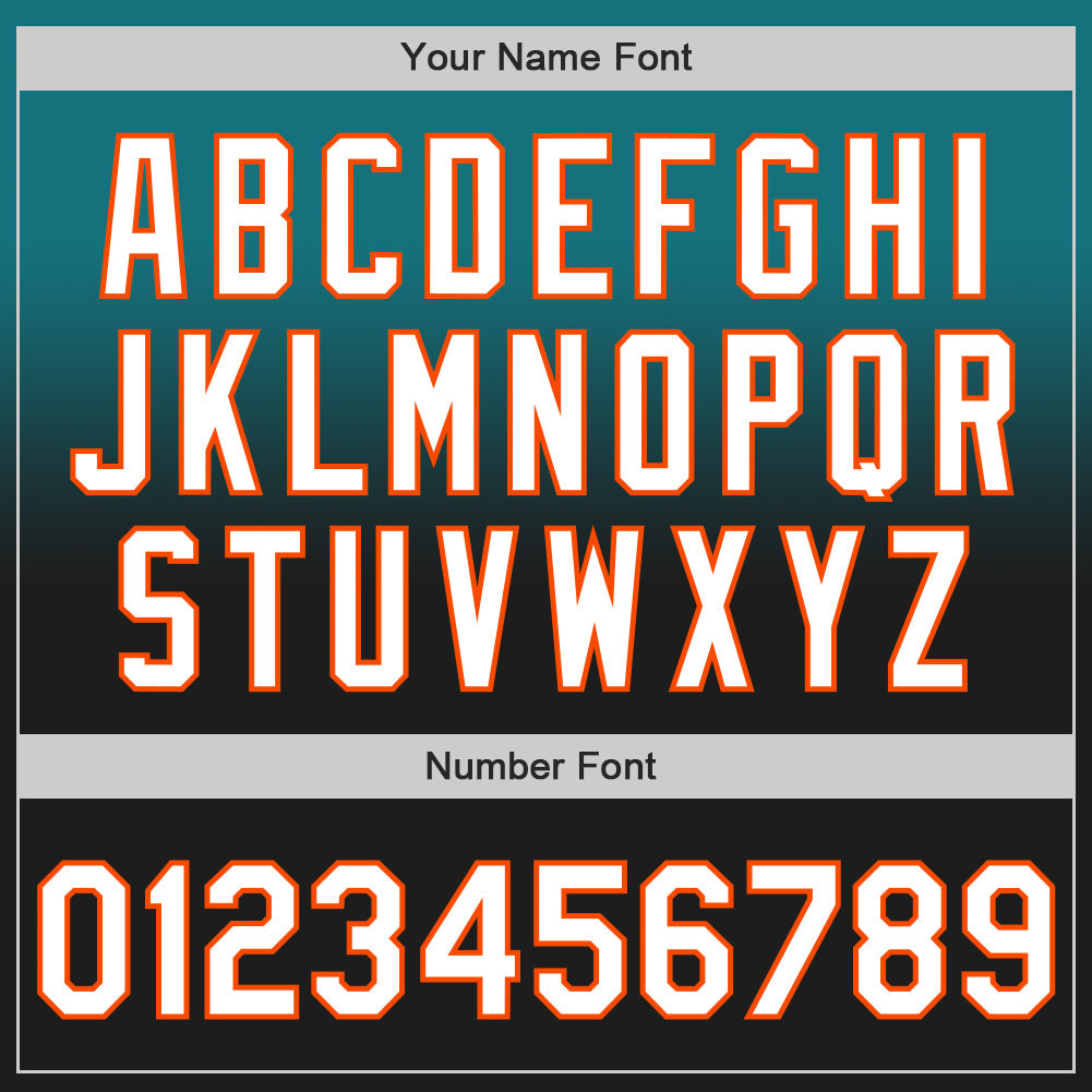 Custom Teal Black-Orange Authentic Fade Fashion Baseball Jersey - Sky-Custom
