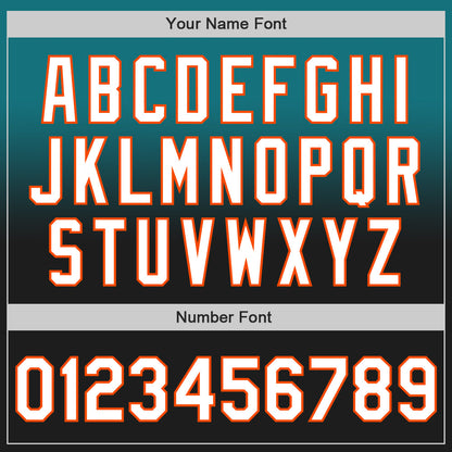 Custom Teal Black-Orange Authentic Fade Fashion Baseball Jersey - Sky-Custom