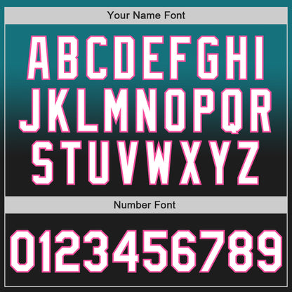 Custom Teal Black-Pink Authentic Fade Fashion Baseball Jersey - Sky-Custom