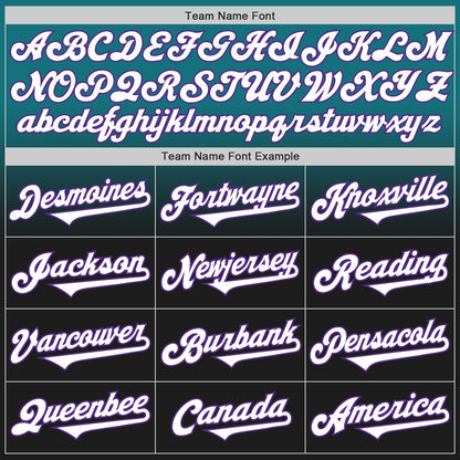Custom Teal Black-Purple Authentic Fade Fashion Baseball Jersey - Sky-Custom