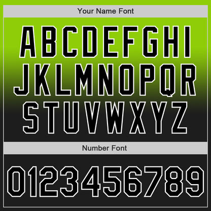 Custom Neon Green Black-White Authentic Fade Fashion Baseball Jersey - Sky-Custom