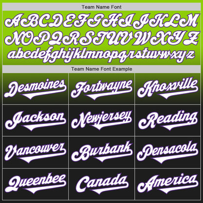 Custom Neon Green Black-Purple Authentic Fade Fashion Baseball Jersey - Sky-Custom