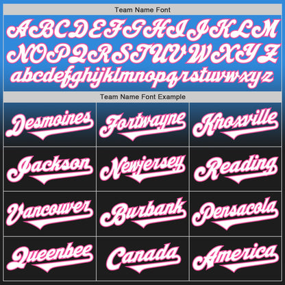 Custom Electric Blue Black-Pink Authentic Fade Fashion Baseball Jersey - Sky-Custom
