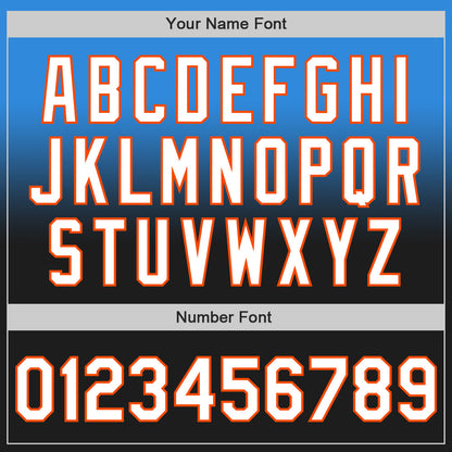 Custom Electric Blue Black-Orange Authentic Fade Fashion Baseball Jersey - Sky-Custom