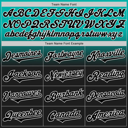 Custom Aqua Black-White Authentic Fade Fashion Baseball Jersey - Sky-Custom