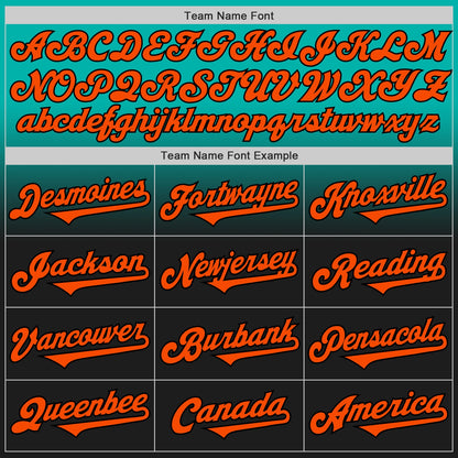 Custom Aqua Orange-Black Authentic Fade Fashion Baseball Jersey - Sky-Custom