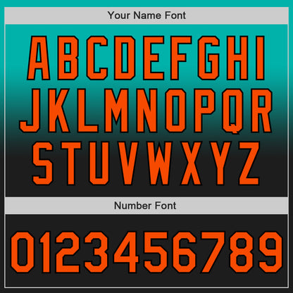 Custom Aqua Orange-Black Authentic Fade Fashion Baseball Jersey - Sky-Custom