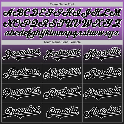 Custom Medium Purple Black-White Authentic Fade Fashion Baseball Jersey - Sky-Custom