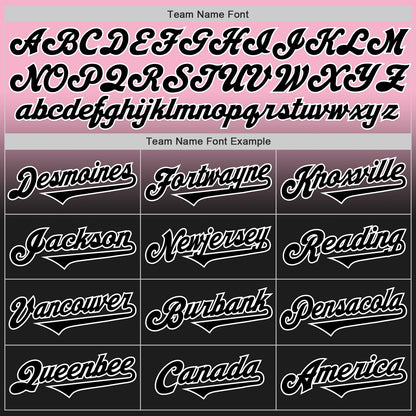 Custom Light Pink Black-White Authentic Fade Fashion Baseball Jersey - Sky-Custom