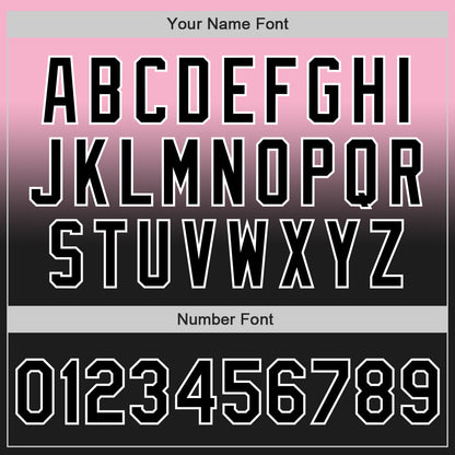Custom Light Pink Black-White Authentic Fade Fashion Baseball Jersey - Sky-Custom