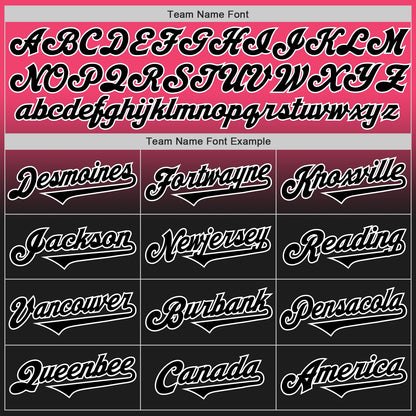 Custom Neon Pink Black-White Authentic Fade Fashion Baseball Jersey - Sky-Custom