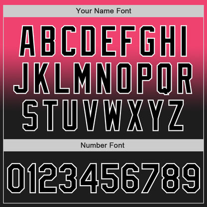Custom Neon Pink Black-White Authentic Fade Fashion Baseball Jersey - Sky-Custom