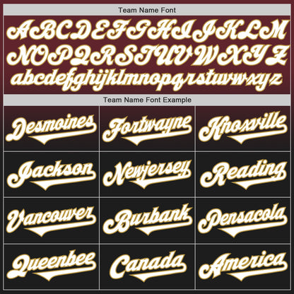 Custom Burgundy Black-Old Gold Authentic Fade Fashion Baseball Jersey - Sky-Custom