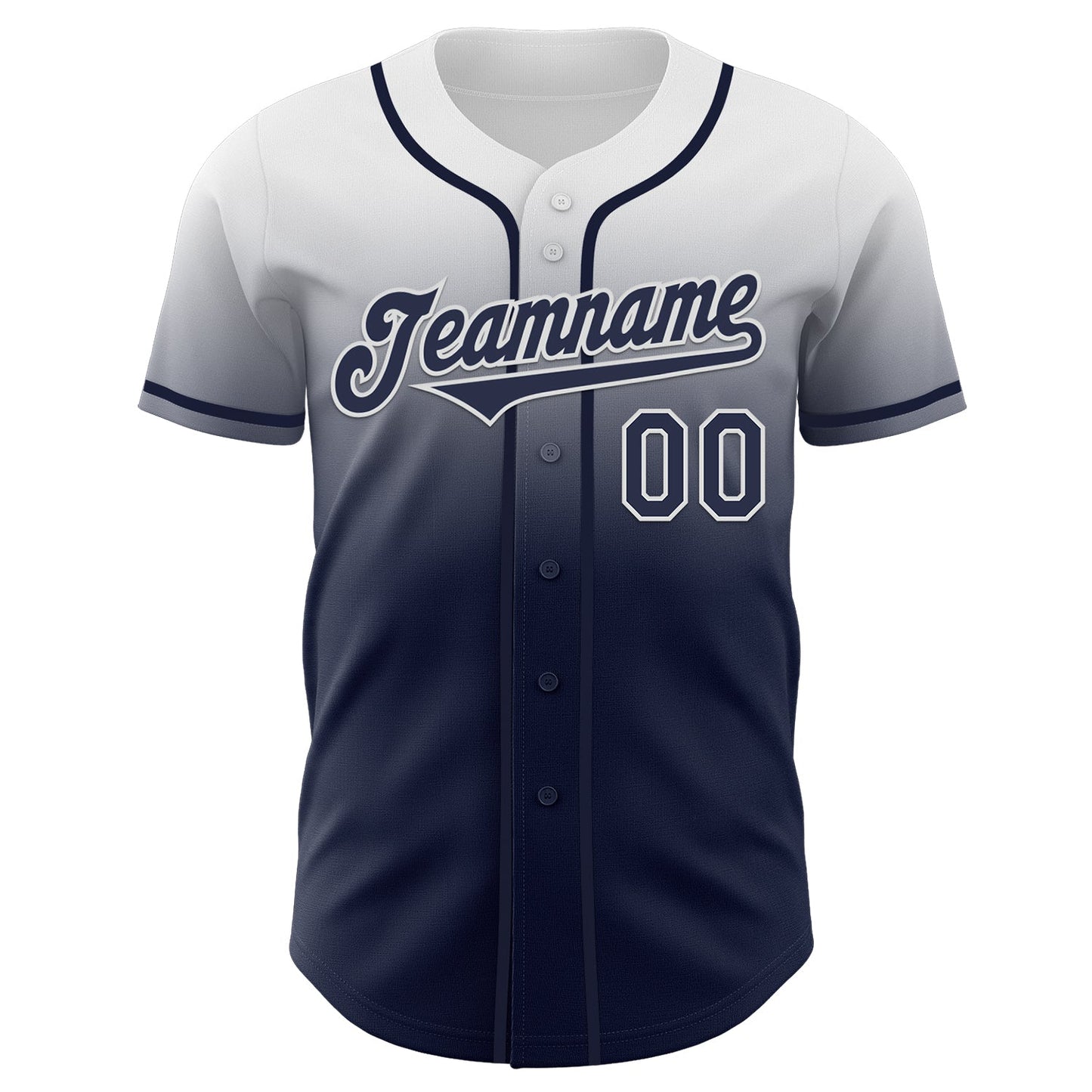 Custom White Navy Authentic Fade Fashion Baseball Jersey - Sky-Custom