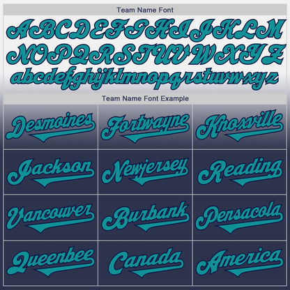 Custom White Teal-Navy Authentic Fade Fashion Baseball Jersey - Sky-Custom