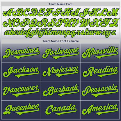 Custom White Neon Green-Navy Authentic Fade Fashion Baseball Jersey - Sky-Custom