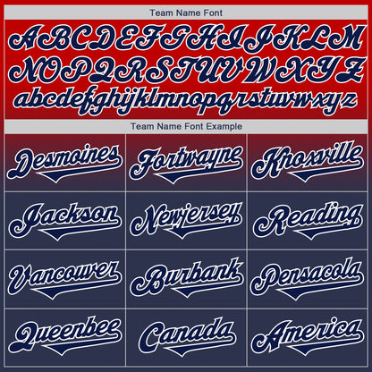 Custom Red Navy-White Authentic Fade Fashion Baseball Jersey - Sky-Custom