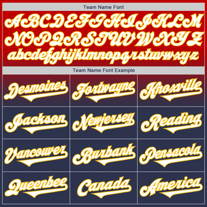 Custom Red Navy-Gold Authentic Fade Fashion Baseball Jersey - Sky-Custom