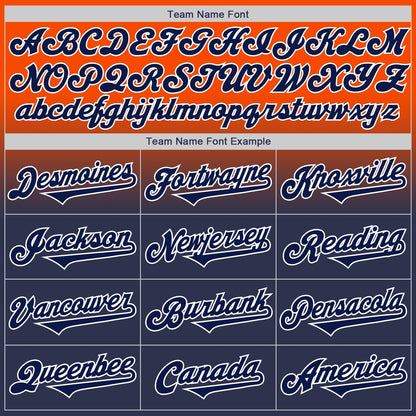 Custom Orange Navy-White Authentic Fade Fashion Baseball Jersey - Sky-Custom