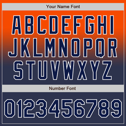 Custom Orange Navy-White Authentic Fade Fashion Baseball Jersey - Sky-Custom