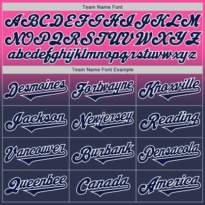 Custom Pink Navy-White Authentic Fade Fashion Baseball Jersey - Sky-Custom
