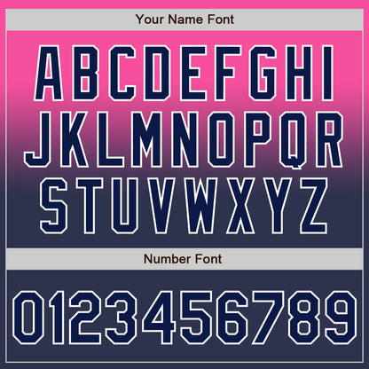 Custom Pink Navy-White Authentic Fade Fashion Baseball Jersey - Sky-Custom