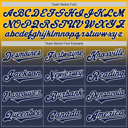 Custom Gold Navy-White Authentic Fade Fashion Baseball Jersey - Sky-Custom